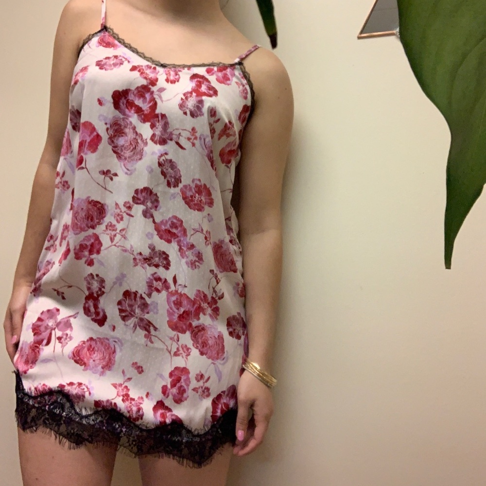 Floral and Lace Slip Dress